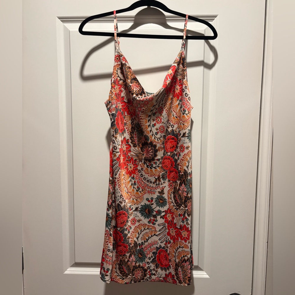 Floral Satin Mini Dress